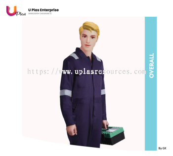 Oren Overall Worker Uniform OV02 with Reflective Tape | Unisex | 100% Cotton | Eco Dye