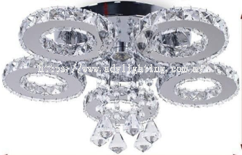 A25 Modern 5 Ring Crystal Ceiling Light