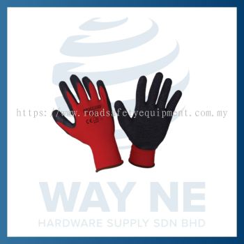 Red Nylon Shell Black Latex Glove