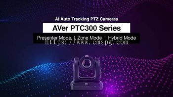 AVER Professional PTZ Cameras PTC-310H AI Auto Tracking PTZ Camera   with NDI   HX Capability * 8 Megapixels 1/2.8" 4K Exmor CMOS, 4K Ultra HD Resolution, 4K 30fps. * HDMI, IP, USB. Presenter and Zone Tracking Modes, Human Detection AI, * 12X Optical Zoom, 2X Sensor Zoom & 12X Digital Zoom, 1.7kg