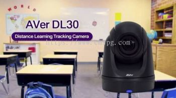 AVER Distance Learning Tracking Camera DL30 - * 1/2.8" 1080p Low Lux CMOS, 2 Megapixels, 1080p @ 60fps, Max. 1080p * 12X Optical Zoom, 3 Tracking Modes: Presenter, Zone, Hybrid * Video /Audio Output : IP, USB * Audio Input : MIC/Line in, * WebUI / PoE+, Privacy/Sleeping mode. 1.62 (±0.1) kg.