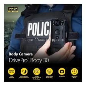 TRANSCEND BODY CAMERA DRIVE PRO BODY 30 - 2K QHD, 1440P, IP68 waterproof, 12Hours Battery Life, IP67 Receiver 128GB, (TS128GDPB30A), 64GGB (TS64GDPB30A)