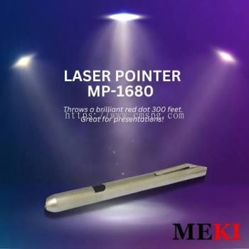 MEKI EZ LASER POINTER MP-1680 - Aluminium Body RED Laser Pointer 2x AAA Battery