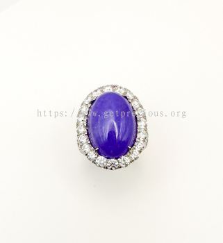 Lavender Jade Oval Cabochon Ring