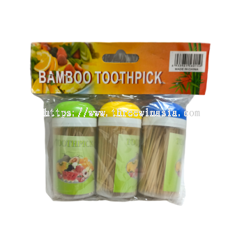 ZR4903-RM1.95/UNIT 3 BOTTLE BAMBOO TOOTHPICK(12UNIT/PACK)