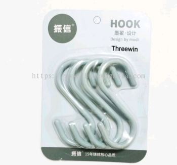 ZR6506-RM1.80/UNIT 3PCS S HOOK 6.5CM(12UNIT/PACK)