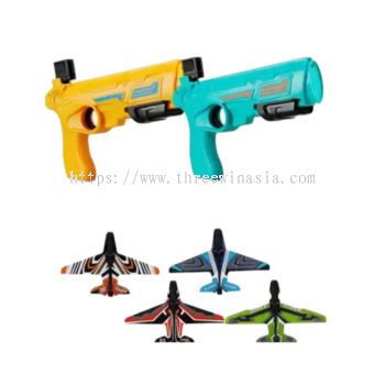 KR8664-RM18.50/UNIT 4PCS AIRPLANE+TOY GUN(6UNIT/PACK) 