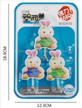 ZR6718-RM1.70/UNIT #SE-9013# 3PCS RABBIT HOOK(12UNIT/PACK)