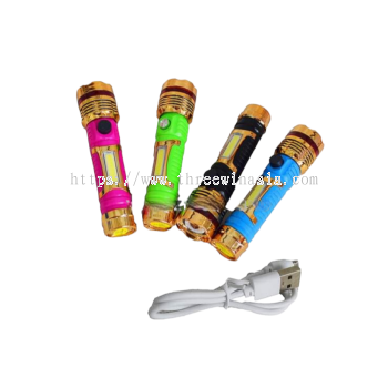 KR9456-RM10.50/UNIT JA-1988# USB JUNAI TORCHLIGHT(6UNIT/PACK)