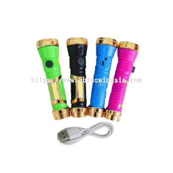 KR9457-RM9.80/UNIT JA-1989# USB JUNAI TORCHLIGHT(6UNIT/PACK)
