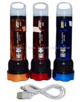 KR9454-RM11.50/UNIT GD-518# USB TORCHLIGHT(6UNIT/PACK)