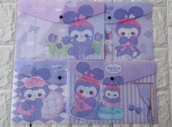 ZR6992-RM1.40/UNIT 30183#PURPLE RABBIT PP FILE FOLDER(33.5*23CM)(12UNIT/PACK)