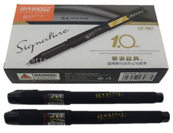 ZR2066-RM1.50/UNIT GP-987#1.0MM SINGATURE BLACK PEN(XDM)(12UNIT/PACK)