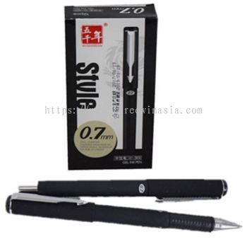 ZR2068-RM1.50/UNIT 5 THOUSAND YEAR W-369#0.7MM SINATURE BLACK PEN(STVLE)(12UNIT/PACK)