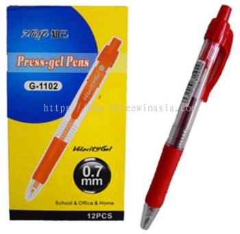 ZR2074-RM1.10/UNIT G-1102# 0.7MM RED PEN(ZHI JI)(12UNIT/PACK)