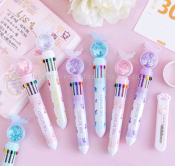 KR9741-RM4.00/UNIT GK-043# 0.5MM MAGIC 10 COLOUR BALL PEN(6UNIT/PACK)