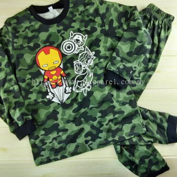 Green Long-Sleeve Iron Man Baby Sleepwear