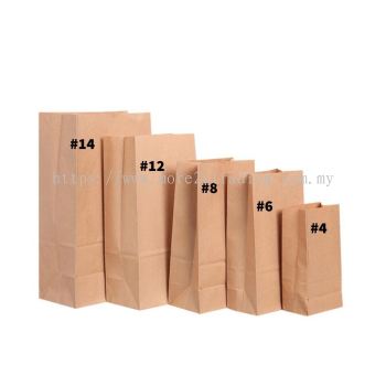 Brown #4 SOS Kraft Paper Bag / Block Bottom Paper Bag