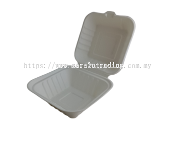 Biodegradable Sugarcane 6″ x 6″ Burger Box