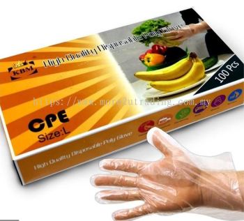 Premium Plastic CPE Disposable Embossed Glove L Size