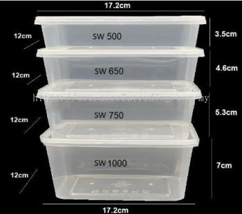 PP Rectangular Microwavable Container with Lid 500ml