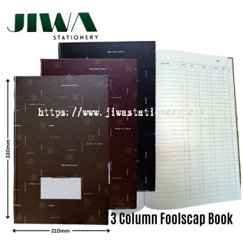 Hard Cover 3 Column Foolscap Book