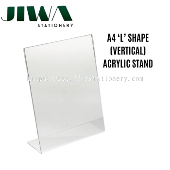 A4 'L' Shape Acrylic Stand - Vertical