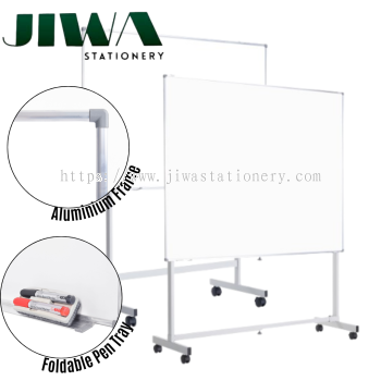 Magnetic Whiteboard With Roller Stand