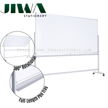 Double Sided Magnetic Whiteboard with Roller Stand