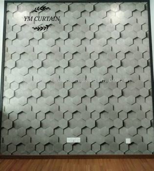 Hexagon Picture Wallpaper Grey with 3D Pattern