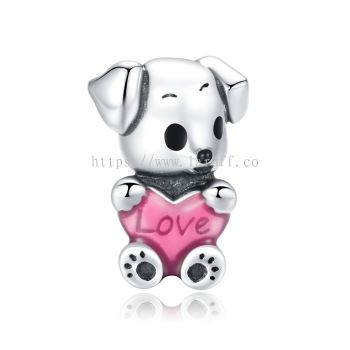 Dog Pink Love Charm