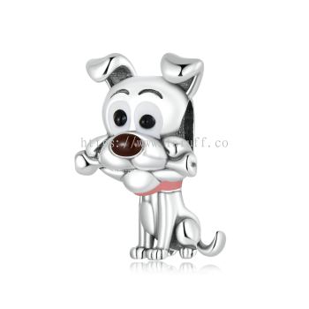 Cute Dog with Bone Charm