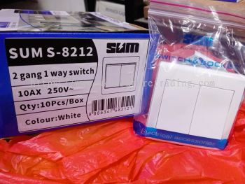 SUM S-8212/2 GANG 1 WAY SWITCH (BIG BUTTON)