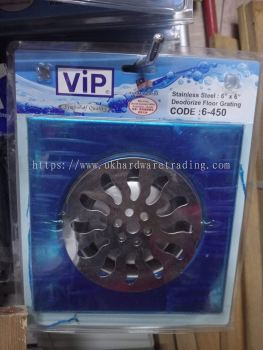 VIP Stainless Steel 6"x6" Deodorize Floor Grating  6-450/Floor Trap