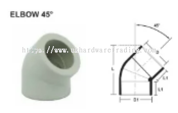PPR Pipe Fittings Elbow 45 Deg