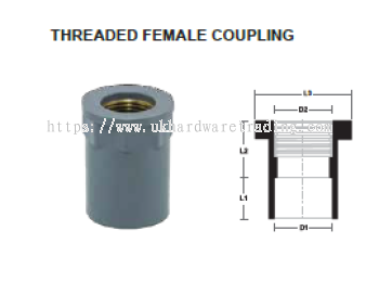 PVC FITTINGS Threaded Female Coupling/PT Socket With Brass Thread