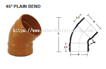 UNDERGROUND FITTINGS Elbow 45 Deg/Plain Bend 
