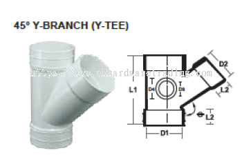 UPVC FITTINGS Y Tee/45 Deg Y-Branch