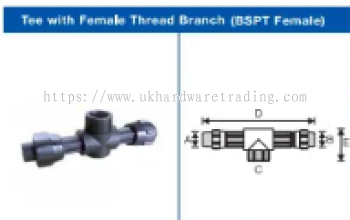 HANSEN FITTINGS Tee With Female Thread Branch
