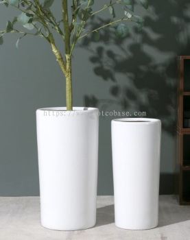  PC1247-19223-2 Ceramic Pot White straight ceramic flowerpot extra large simple cylindrical straight large straight flowerpot for living room