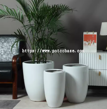 PC1247-19664-3 Ceramic Pot Ceramic flower pots, large ceramic pots, potted flowers and green plant pots, glazed white pots, simple and fashionable