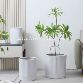 Ceramic Pot PC1247-19307-3 Nordic Minimalist Extra-Large Flowerpot Ceramic Household White Living Room Floor-Standing Large-Diameter Flowerpot 北欧极简特大号花盆陶瓷家用白色客厅落地大口径花盆 Pasu Bunga Lebih Besar Minimalis Nordic Seramik Rumah Putih Ruang Tamu Berdiri Atas Lantai Pasu Bunga Diameter Besar