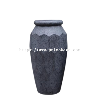 FRP Fiberglass Pot PC1247-17031 European-Style Fiberglass Black Stone Paint Floor-Standing Wine Jar-Shaped Vase Home Flower Arrangement Hotel Front Desk Beautiful Landscape Ornaments 欧式玻璃纤维黑石漆落地式酒坛花瓶家用插花酒店前台美景摆件Cat Batu Hitam Gentian Kaca Gaya Eropah Pasu Berbentuk Balang Wain Lantai Rumah Gubahan Bunga Meja Hadapan Hotel Perhiasan Landskap Cantik