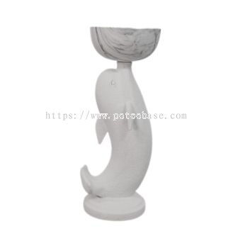 FRP Douphin Firberglass PC1247-17033 European Style In Sandblasted White Dolphin Fiberglass Vase Hotel Front Desk Playground Exhibition Hall Kindergarten Art Green Plant Decoration 欧式中式喷砂白海豚玻璃钢花瓶酒店前台游乐场展厅幼儿园艺术绿植装饰 Gaya Eropah Dalam Pasu Gentian Kaca Lumba-lumba Putih Berpasir Meja Hadapan Hotel Dewan Pameran Taman Permainan Seni Tadika Hiasan Tumbuhan Hijau