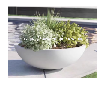 FRP Fiberglass Pot PC1247-17083 Glass Fiber Reinforced Plastic Round Bowl-Shaped Floor-Standing Large Vase Modern Simple Model Room Sales Office Soft Decoration Display Flowerpot 玻璃钢半圆球形大花盆商场酒店盆景花器摆件户外种树简约白色花钵 Gentian Kaca Separuh Bulatan Pasu Bunga Besar Sfera Pusat Membeli-Belah Hotel Hiasan Bunga Bonsai Penanaman Pokok Luar Menanam Pasu Bunga Putih Ringkas