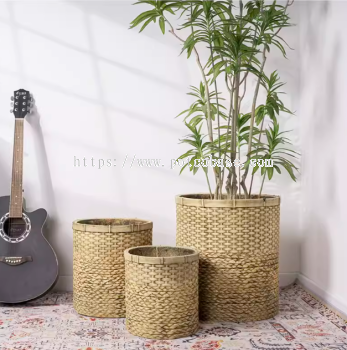 Fiberglass Pot PC1247-17145 Fiberglass Bamboo woven flower pots retro art living room shopping mall indoor and outdoor floor-standing Nordic extra-large green plant pots 竹编编织花盆复古艺术客厅商场室内外落地北欧特大号绿植物盆栽盆  Pasu bunga anyaman buluh seni retro ruang tamu pusat membeli-belah dalaman dan luaran pasu tumbuhan hijau yang lebih besar daripada lantai Nordic