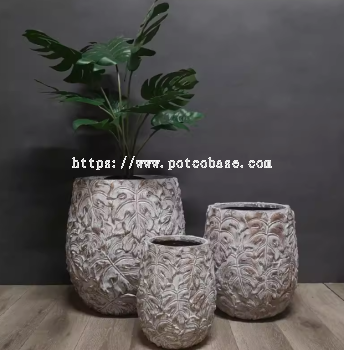 FRP Fiberglass FlowerPots PC1247-17134 Nordic Style Creative Relief Fiberglass Large Flower Pot Floor-Standing Flower Pot Living Room Garden Shopping Mall Decoration Large Potted Planter Pot北欧风创意浮雕玻璃钢大花盆落地花器客厅花园商场装饰大盆栽种植盆 Gentian Kaca Pelega Kreatif Gaya Nordic Pasu Bunga Besar Berdiri Di Lantai Pasu Bunga Ruang Tamu Taman Hiasan Pusat Beli-Belah Pasu Besar Pasu Penanam