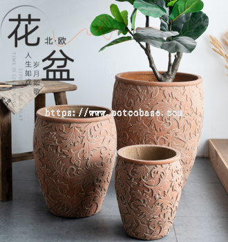 FRP Fiberglass Pot PC1247-17130 Creative European-Style Rattan Flower Green Plant Potted Floor-Standing Living Room Balcony Garden Decoration Simple Flower Pot 创意欧式藤花绿植盆栽落地客厅阳台花园装饰简约花盆 Tanaman Hijau Bunga Rotan Gaya Eropah Yang Kreatif Berpasu Lantai Berdiri Ruang Tamu Hiasan Taman Balkoni Pasu Bunga Ringkas