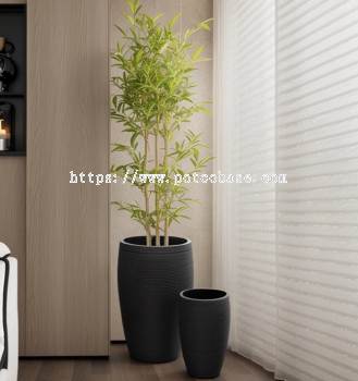 FRP Fiberglass Pot PC1247-17194 Striped Big Belly Vase Floor-Standing Large Vase Beautiful Modern Nordic Home Model Room Soft Decoration Flower Arranger 条纹大肚缸落地大花瓶美陈现代北欧家居样板间软装饰品插花器 Pasu Perut Besar Berjalur Lantai Berdiri Pasu Besar Bilik Model Rumah Nordic Moden Yang Indah Penyusun Bunga Hiasan Lembut