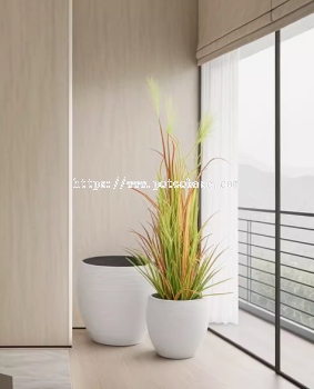 FRP Fiberglass Pot PC1247-17195 Striped Big Belly Vase Floor-Standing Large Vase Beautiful Modern Nordic Home Model Room Soft Decoration Flower Arranger 条纹大肚缸落地大花瓶美陈现代北欧家居样板间软装饰品插花器Pasu Perut Besar Berjalur Lantai Berdiri Pasu Besar Bilik Model Rumah Nordic Moden Yang Indah Penyusun Bunga Hiasan Lembut